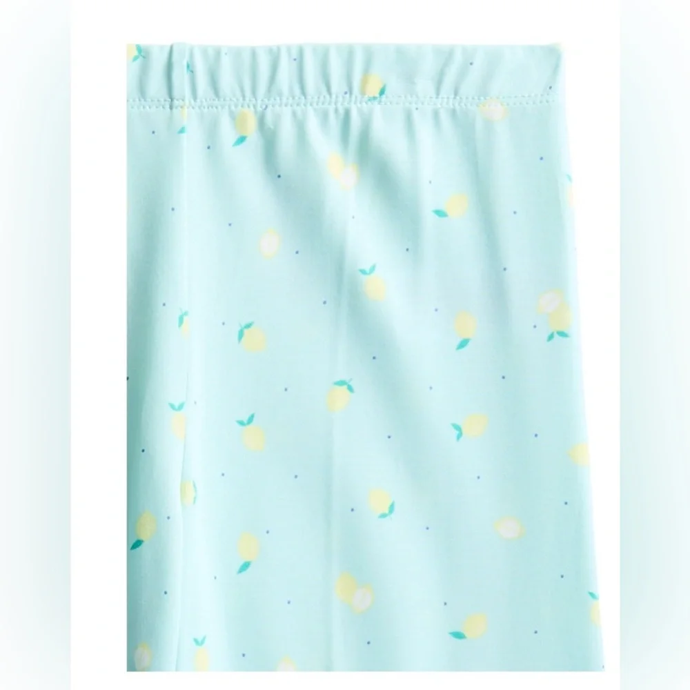 NWT Wonder Nation Girls Lemon‎ Pajama Set Size L 10-12 Wide Leg Sleepwear
